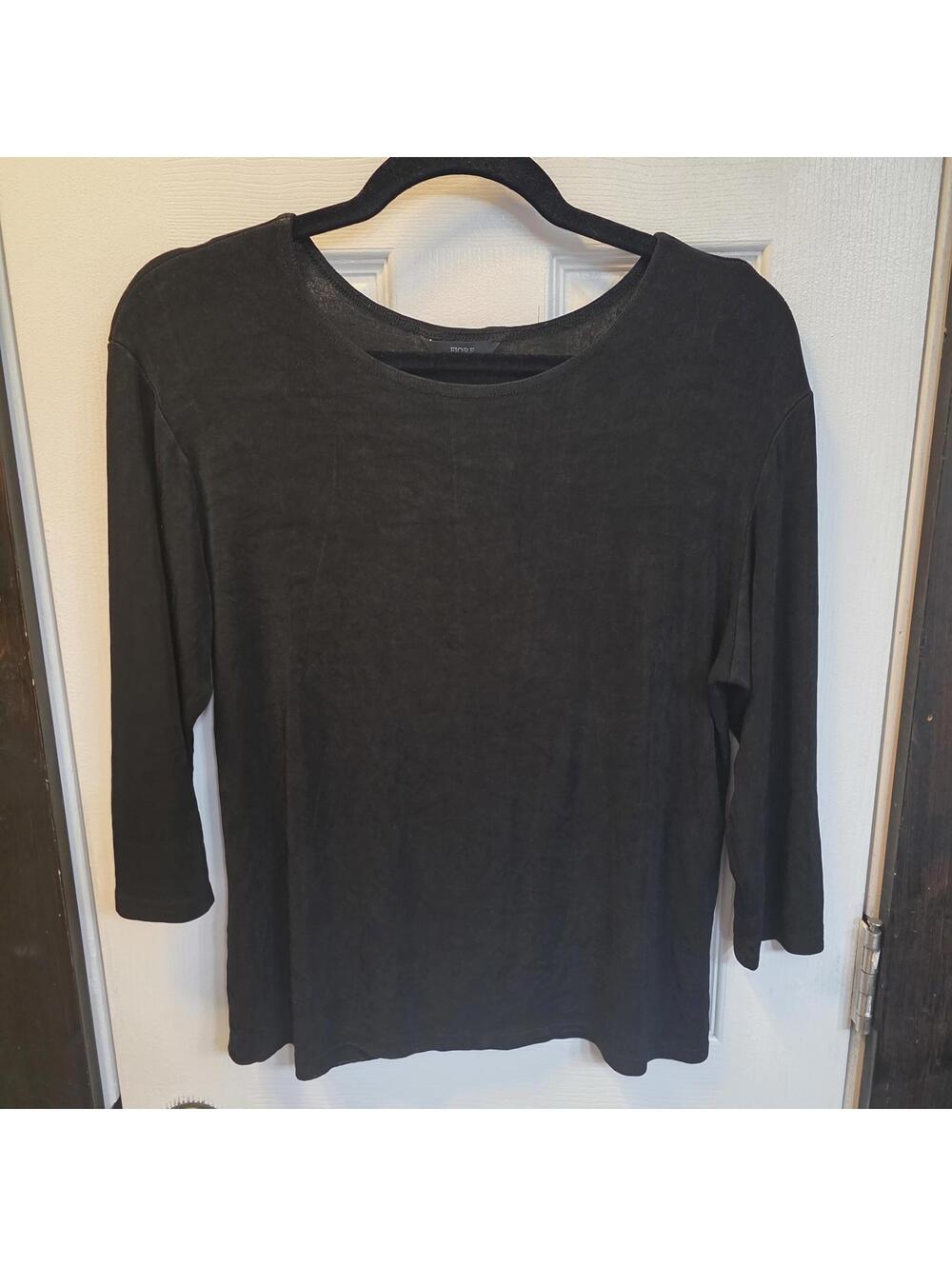 Fiore Women's Black Long Sleeve Blouse Size XL USA